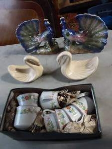 Decorative Glass & Cream & Sugar Set
