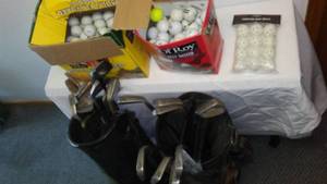 lot 158 image: Golf Range Balls, Bags and Clubs