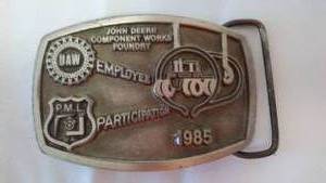 lot 243 image: John Deere Belt Buckle Union UAW, PML