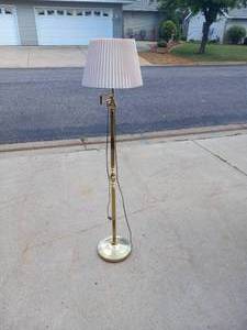 lot 161 image: Tall brass lamp...