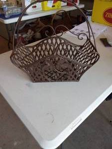 lot 186 image: Wraught iron magazine rack...