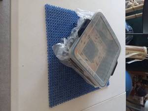 lot 102 image: Square Ceramic cake pan with stand,...