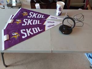lot 37 image: Indoor antennae wVikings cup & pen...