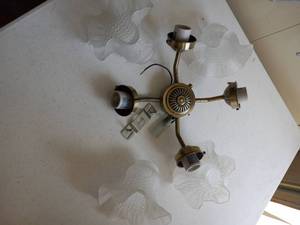lot 67 image: Ceiling Light fixture (brass) with ...