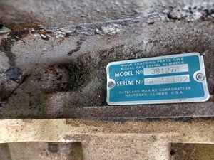 lot 72 image: OMC Model No. 381276 Inboard, Serial No. W41102