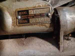 lot 90 image: Rare 1940 Bendix Eclipse Model TMD Air Cooled Twin Cylinder Outboard, Serial No. 3C1072