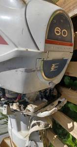 lot 184 image: Evinrude Sportfour 60 hp. Outboard - Model No. 60753A, Serial No. E02252
