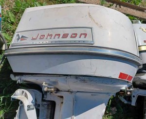 lot 206 image: Johnson Electric Super Sea Horse 60 hp. Outboard - Model No. VXL-11C, Serial No. J2492891