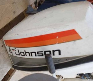 lot 229 image: Vintage Johnson Sea Horse, 4 hp. - Model No. 4W77B, Serial No. E4618568