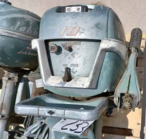 lot 233 image: Vintage Johnson 10 hp. Model QD-16 Outboard Serial No. 1216100