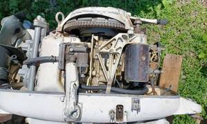 lot 234 image: Johnson Model No. 55873R Outboard 55 hp. - Missing Hood, Serial No. J02384