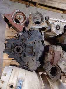 lot 238 image: Three Inboard V Blocks, OMC Stern Drive and Other Stern Drive Parts