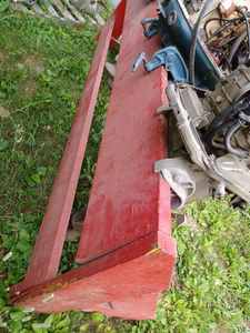 lot 339 image: Home Made All Wood Outboard Motor Rack for 5 or more Outboards, 2 X 12 and 2 X 8 Construction, 25-inches wide at base X 8-feet long