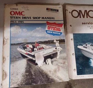 lot 426 image: Four OMC Stern Drive Shop and Service Manuals for 1964-1985 Models, and 90 hp. - 245 hp, Models