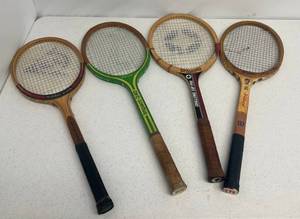 lot 1 image: Group Of Misc. Vintage Tennis Rackets