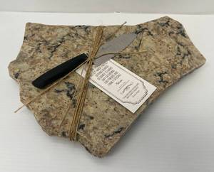 lot 6 image: Solid Stone Artist Made Cheese Serving Board
