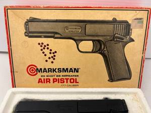 lot 54 image: Vintage Marksman 20 Shot BB Repeater Air Pistol .177 Caliber In Original Box (Works)