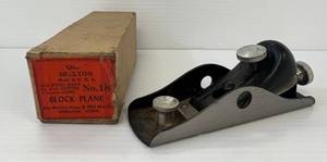 lot 63 image: Antique Low Angle Block Plane Shelton Brand With Original Box