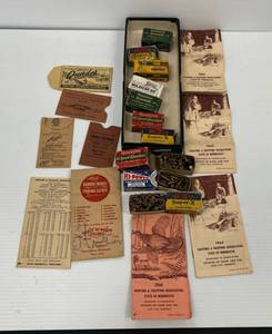 lot 67 image: Vintage Hunting Dcor Including Misc. Vintage 22 Ammo Boxes ( Three Partially Full) And More