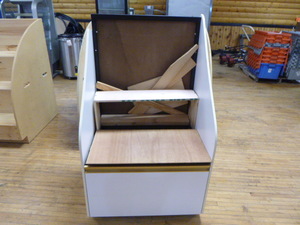 Wood Display Shelf with Drawer