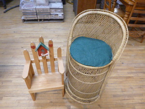 Wicker Chair and Childs Chair
