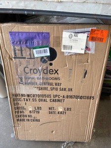 Croydex Tay 18 in. W x 26 in. H Single Door Oval Silver Stainless Steel Surface Mount Bathroom Medicine Cabinet with Mirror