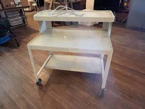 lot 3 image: Shop CartTable with Power on Wheels