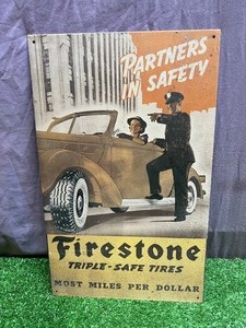 lot 230 image: Firestone Metal Sign