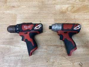MILWAUKEE M12 12-Volt Lithium-Ion Cordless 38 in. DrillDriver with M12 12V Lithium-Ion Cordless 14 in. Hex Impact (Tools-Only)