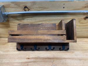 MAXGEAR Wooden Mail Holder with Hooks