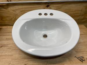 ZURN Z5114 20 x 17 Drop-In Countertop Lavatory w 4 Center Faucet Holes