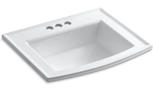 KOHLER 2356-4-0 Archer Utility Sinks, 22-58 Length x 19-716 Width x 7-78 Depth, White