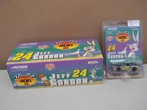 ACTION 124 SCALE DIE-CAST - #24 JEFF GORDAN LIMITED EDITION STOCK CAR LOONEY TUNES WITH MATCHING 164 SCALE - COOL PIECE - NEW IN BOX - SEE PICTURES