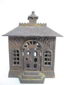 lot 52 image: Antique Cast Iron Coin Bank - State Bank