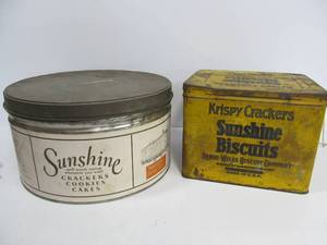 lot 140 image: Pair of Large Vintage Advertising Tins