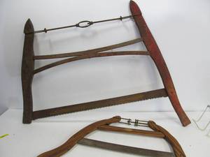 lot 145 image: 2 Vintage Primitive Buck Saws - Including Craftsman