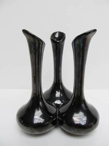 lot 128 image: Signed Mid Century VAN BRIGGLE Triple Vase