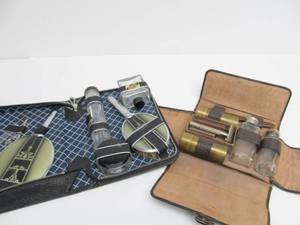 lot 174 image: Nice Vintage & Antique Travel Vanity & Grooming Kits in Leather Cases