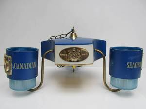 lot 184 image: Working Vintage Rotating Lighted Seagrams VO Whiskey Display