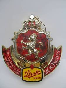 lot 186 image: Larger Spinning STROHS Beer Double Sided Hanging Sign