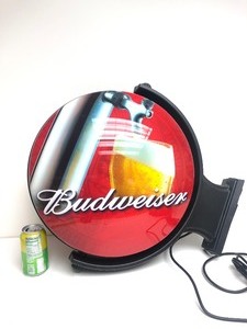 lot 187 image: Working BUDWEISER Double Sided Spinning Beer Sign