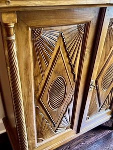lot 62 image: Beautiful Carved Front Decorative Two Door Cabinet