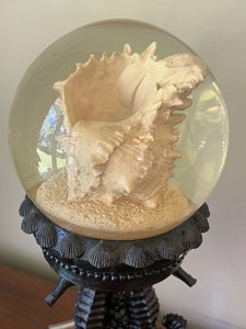 lot 73 image: Decorative Seashell Waterglobe on Stand