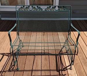 lot 47 image: Rocking Metal Patio Bench