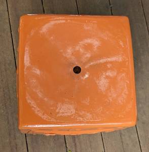 lot 48 image: Orange Ceramic Plant Stand