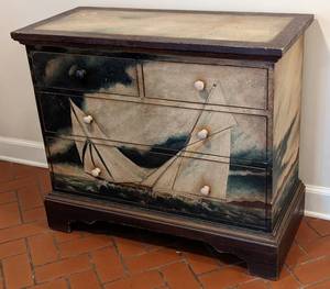 lot 106 image: Adorable Sailboat Painted Dresser