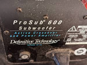 lot 122 image: Definitive Speakers and Subwoofer