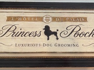 lot 99 image: Cute Princess Pooch Wall Sign by Angela Staehling