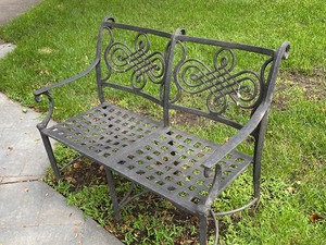 lot 94 image: Lovely Outdoor Metal Bench