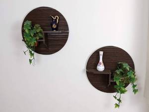 lot 61 image: Wooden Wall Mounts with Shelves